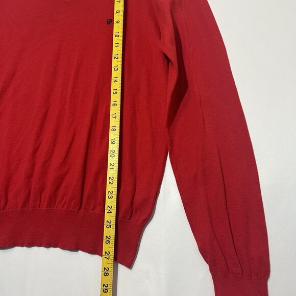 CH Carolina Herrera Men’s V-Neck Sweater Red Size XL Knit 100% Cotton Business - Picture 5 of 8